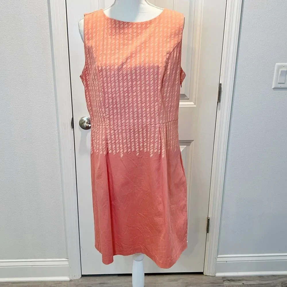 Isaac Mizrahi Live Sleeveless Women's Dress Orange Lined Midi Size 14 - Picture 1 of 14